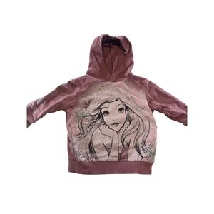 Cotton On Kids Disney Ariel The Little Mermaid Hoodie Dusty Rose Toddler Size 2
